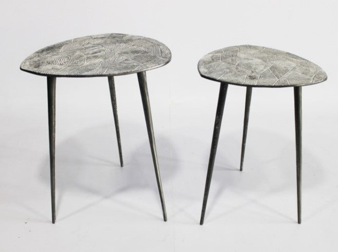 Luxury Grey Metal Side Tables with Organic Design for Home & Office