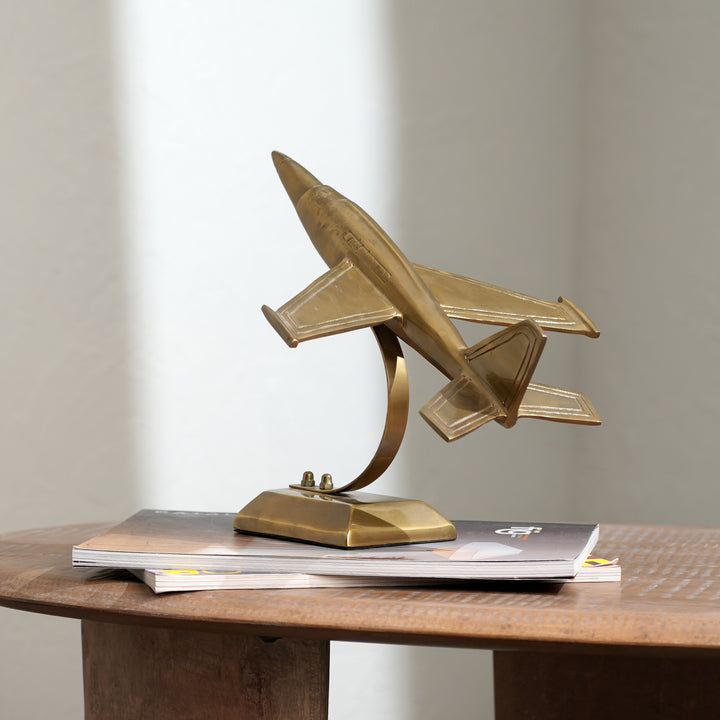 Decorative Aluminium Fighter Jet Elegant Nickle Accent Piece