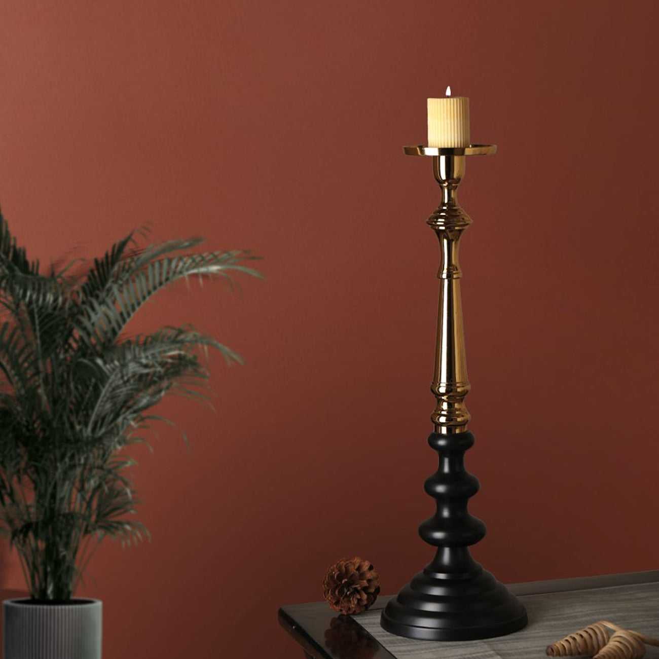 Lydia Pillar Candle Holder| Majestic Candle Holder for Stylish Ambiance