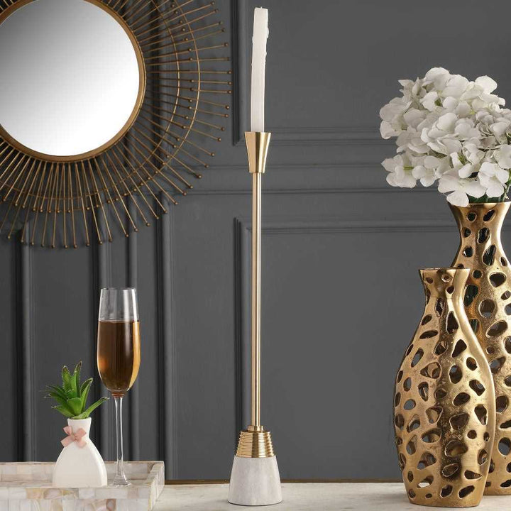 Flame Leather Freya Vase | Opulent Vase for Stunning Ambiance