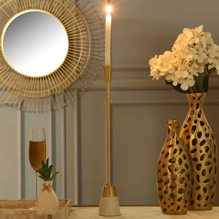 Flame Leather Freya Vase | Opulent Vase for Stunning Ambiance