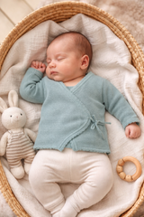 Baby Kimono Gentle Touch, Soft Cotton, Baby Blue, Ivory