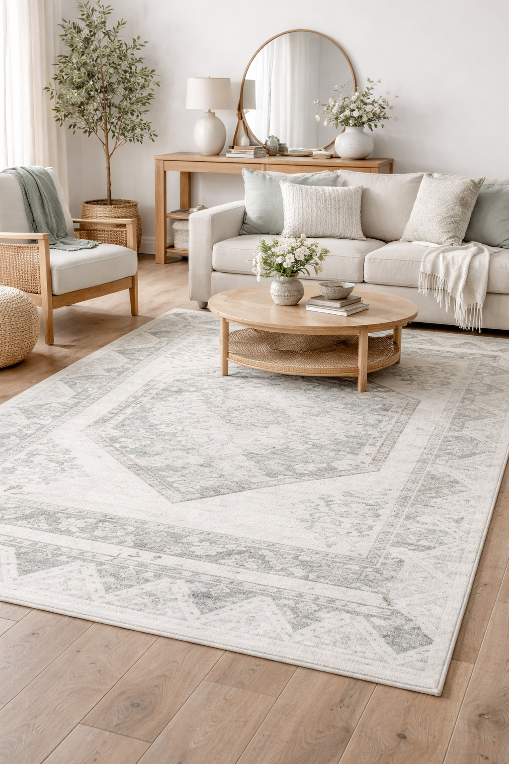 Noah Hand-Knotted Wool Rug - Premium Natural Wool,