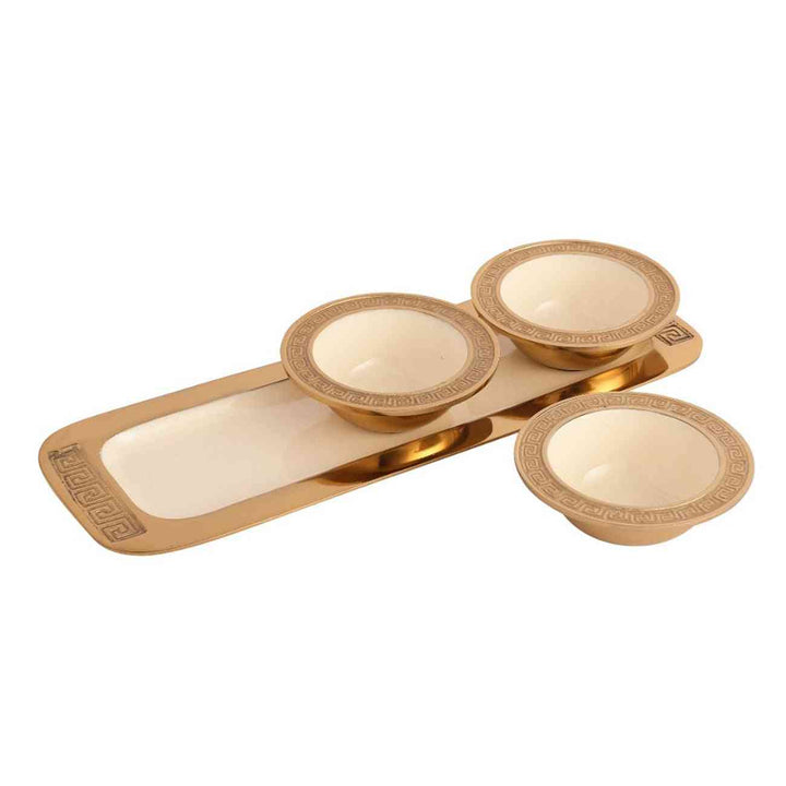 VS Design Bowl & Tray Ensemble | Elegant Enamel Serveware for Gatherings