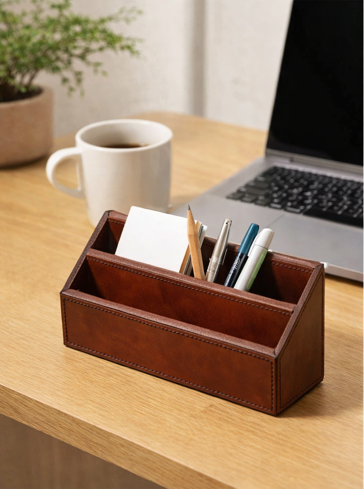 Expobazaar Leather Desk Letter Organiser