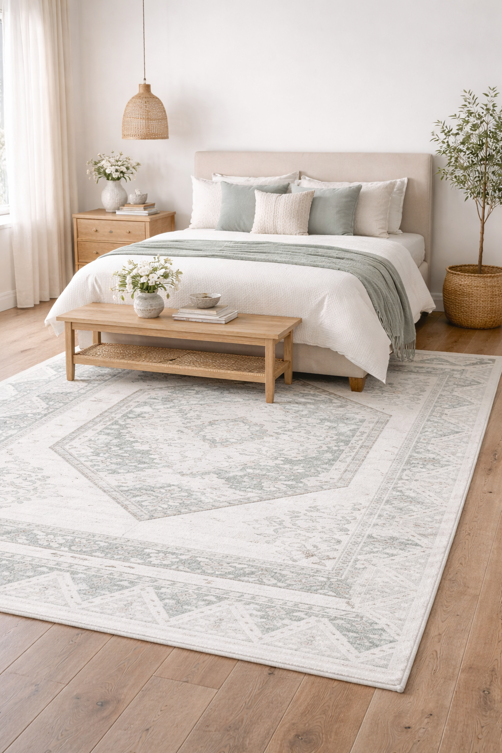 Noah Hand-Knotted Wool Rug - Premium Natural Wool,