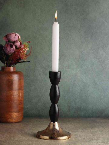 Spiral Candle Holder – Stylish Black Gold Home Accent