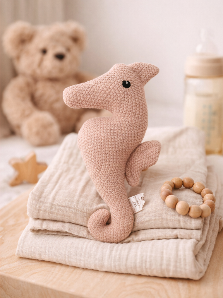 Luca Baby Pink Knitted Seahorse for Kids