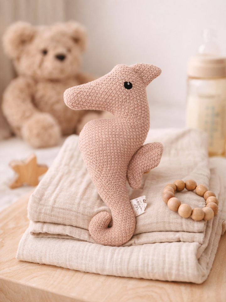 Luca Baby Pink Knitted Seahorse for Kids