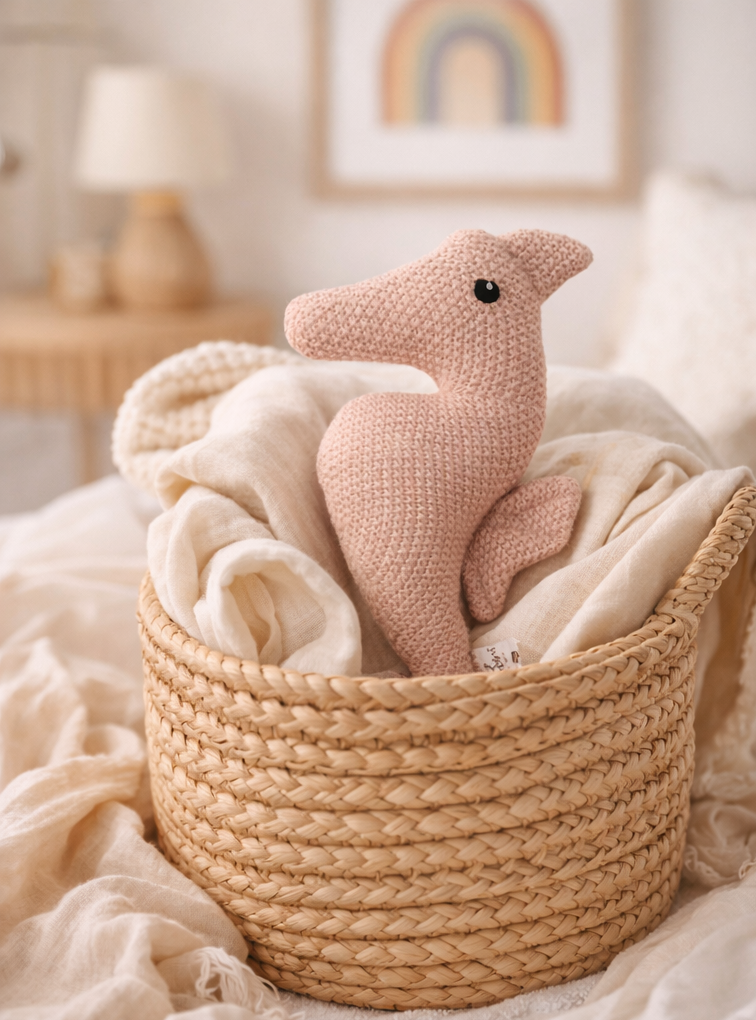 Luca Baby Pink Knitted Seahorse for Kids