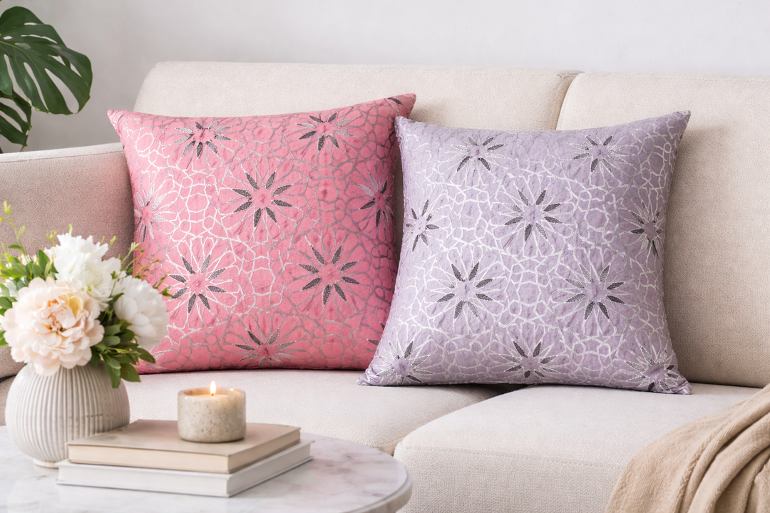 Artisan Mughal Majesty Mumtaz Pillow Cover Featuring Mughal Motifs