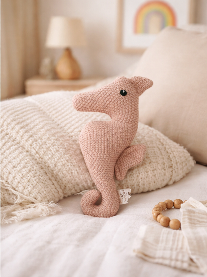 Luca Baby Pink Knitted Seahorse for Kids