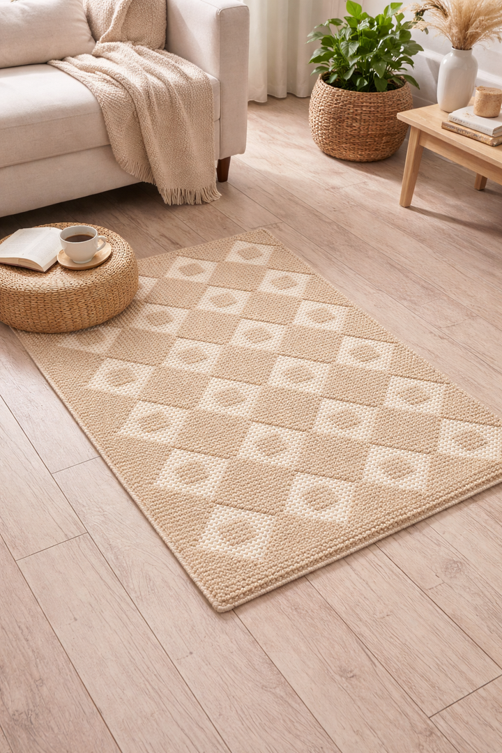 Argyle Chains Hand-Woven Cotton-Wool Door Mat
