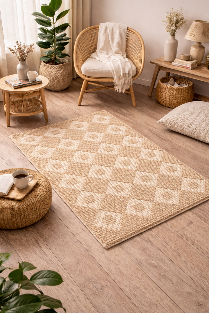 Argyle Chains Hand-Woven Cotton-Wool Door Mat