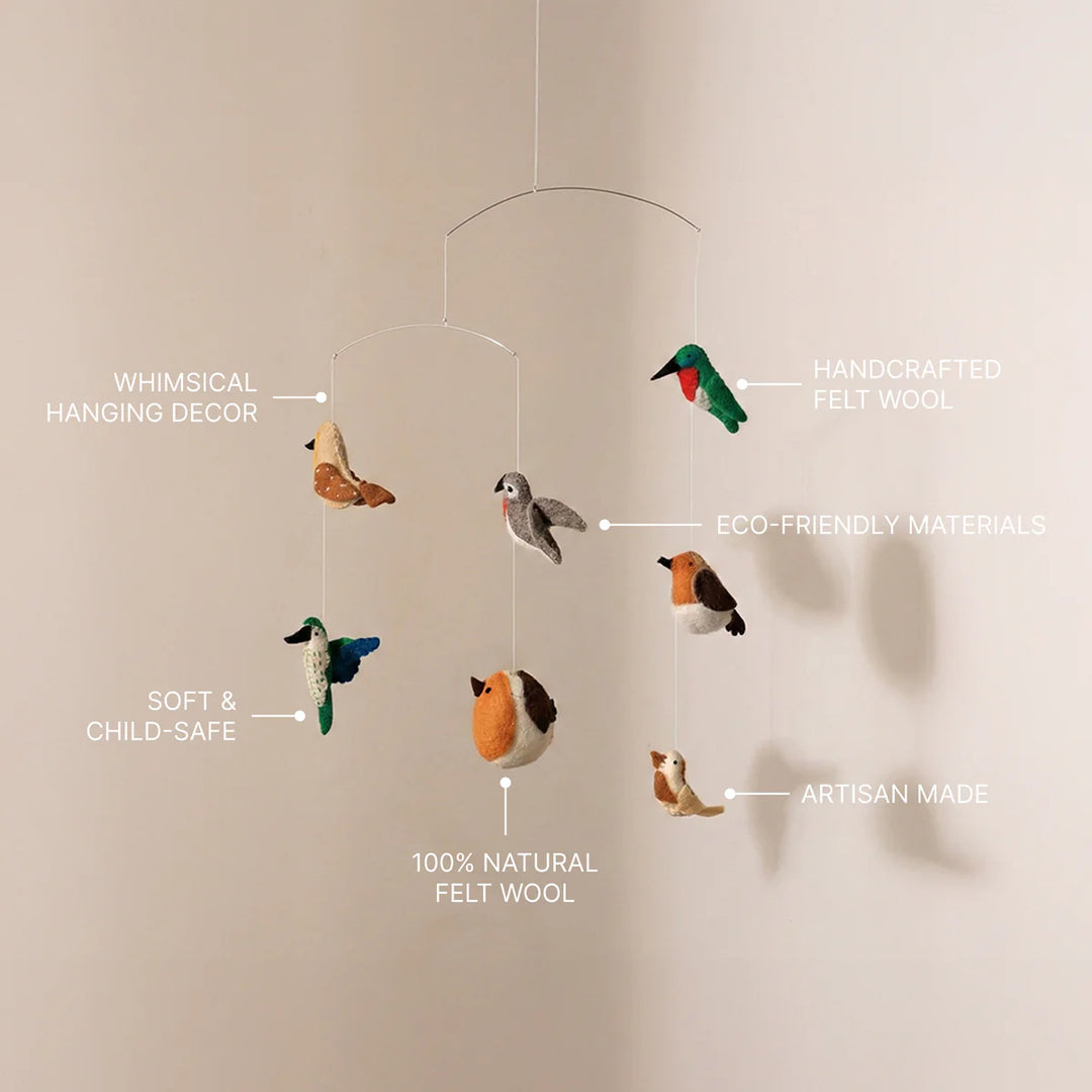 Expobazaar Felt Ornaments Hanging Mobile (Birds)