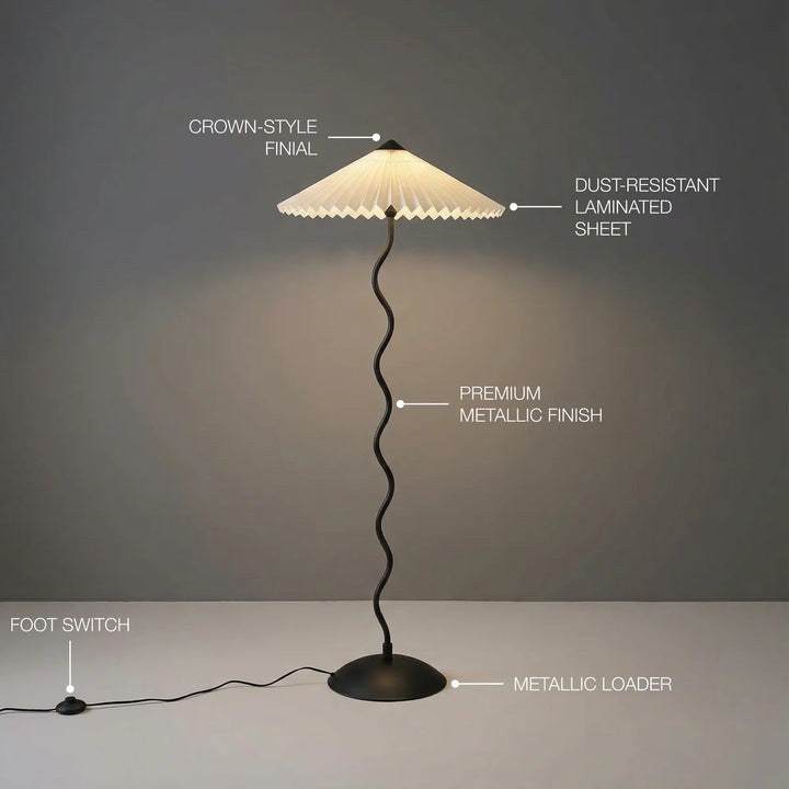 Expobazaar Wavy Floor Lamp Olive Green