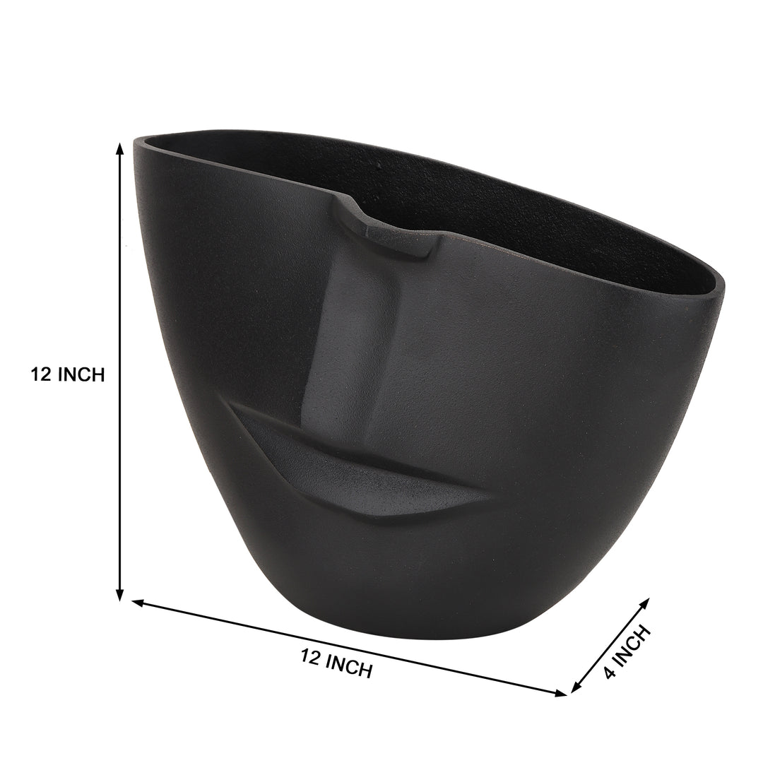 Amused Face Black Whimsy Vase | Playful Decor for Eclectic Spaces