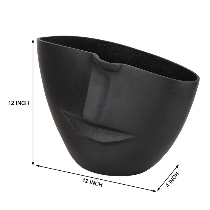 Amused Face Black Whimsy Vase | Playful Decor for Eclectic Spaces