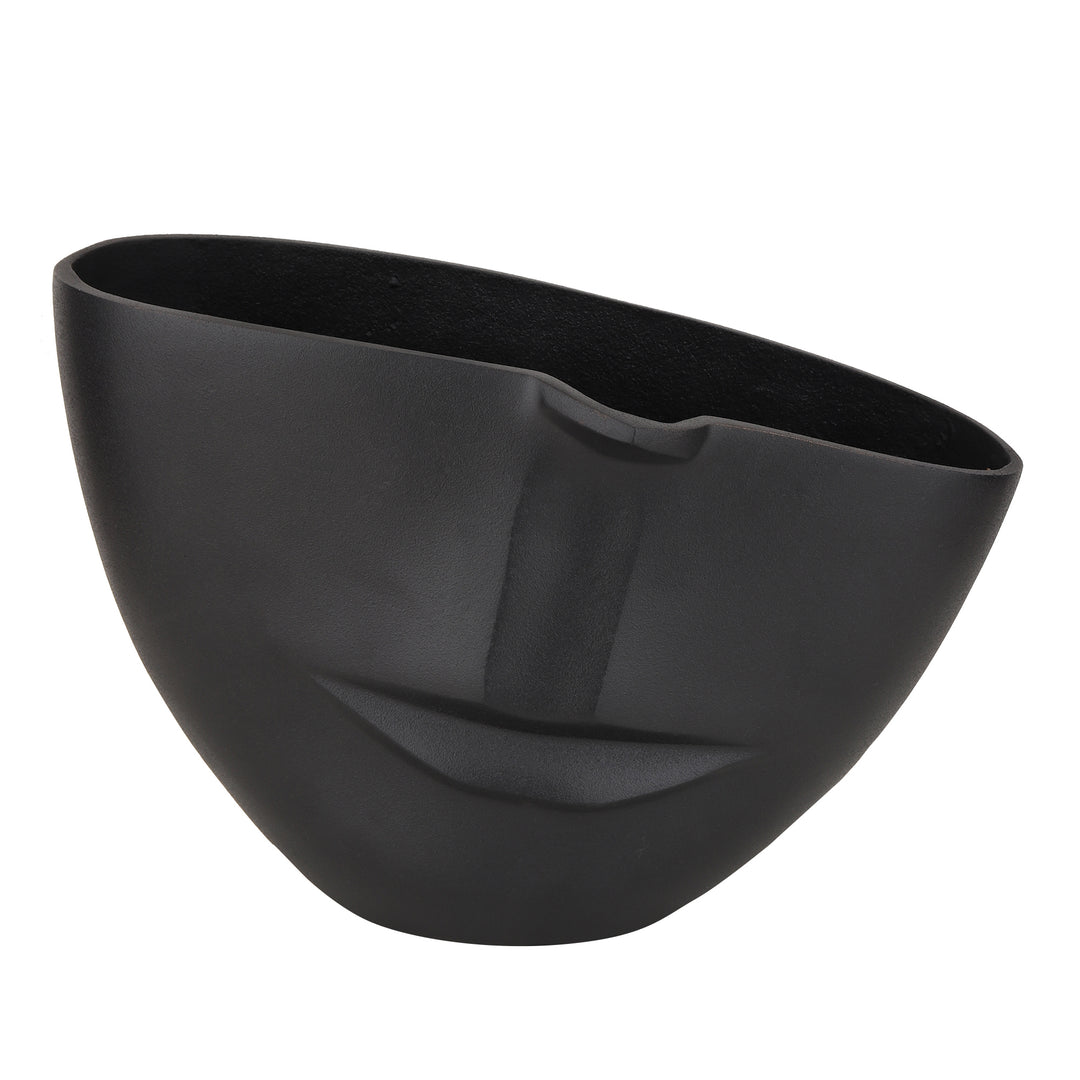 Amused Face Black Whimsy Vase | Playful Decor for Eclectic Spaces
