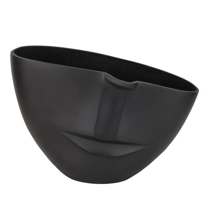 Amused Face Black Whimsy Vase | Playful Decor for Eclectic Spaces