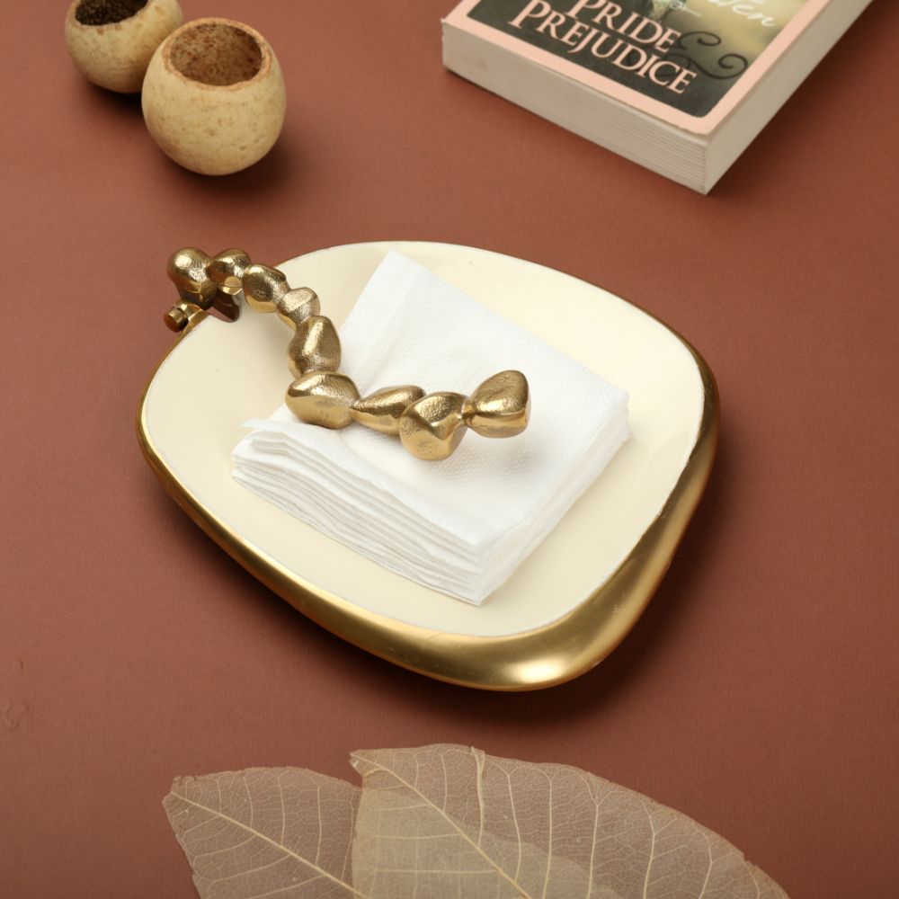 Shakti Shringar: Stone Enamel Napkin Holder for Luxe Dining Elegance