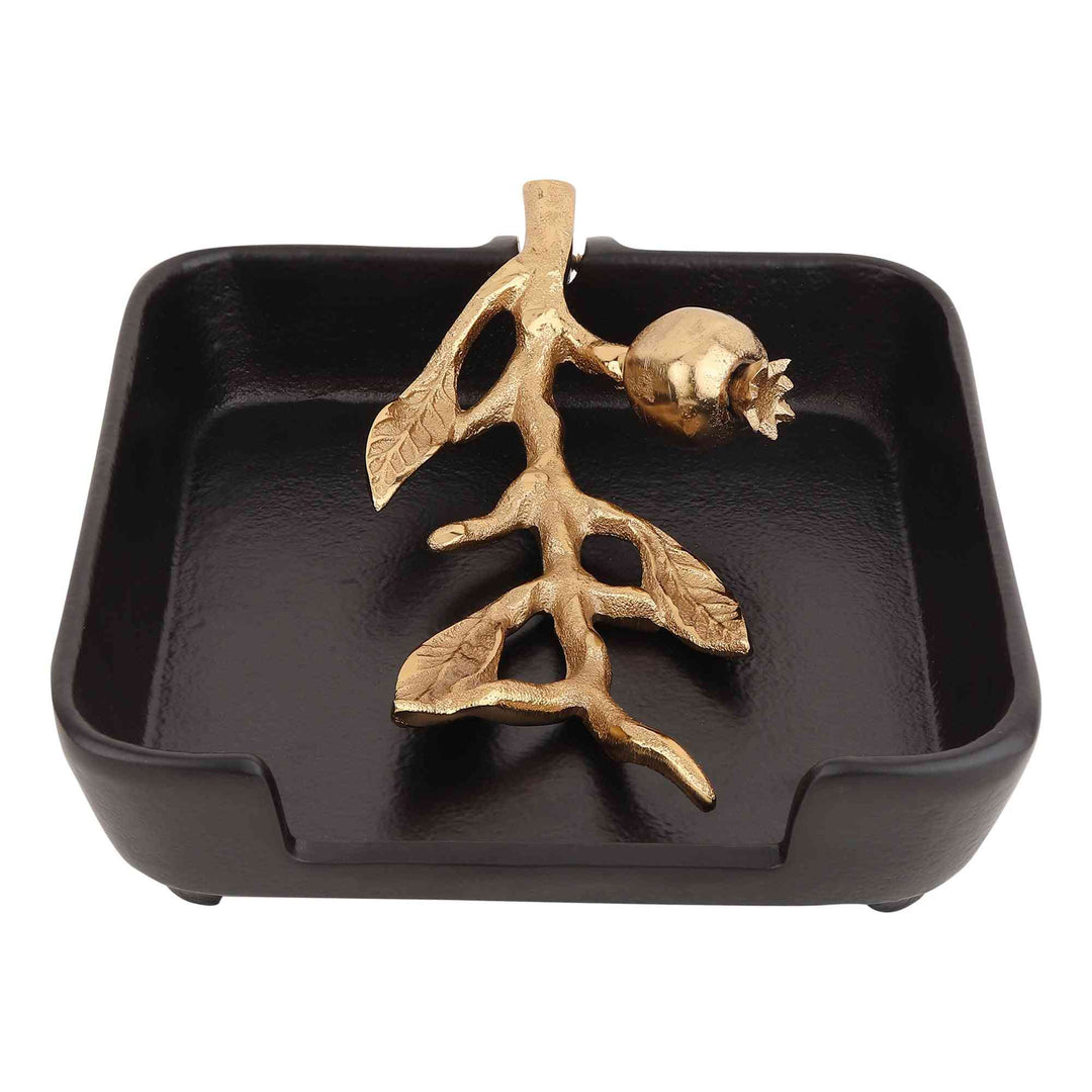 Leafy Black Gold Tissue Haven | Nature-Inspired Organizer for Any Space
