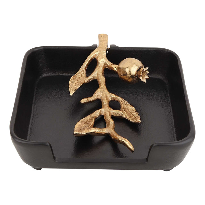 Leafy Black Gold Tissue Haven | Nature-Inspired Organizer for Any Space
