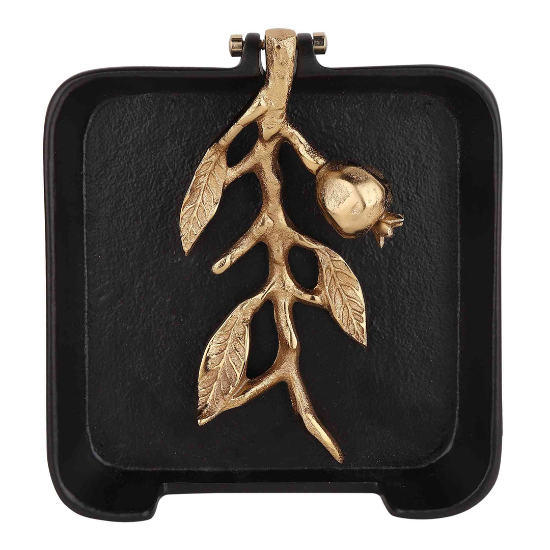 Leafy Black Gold Tissue Haven | Nature-Inspired Organizer for Any Space