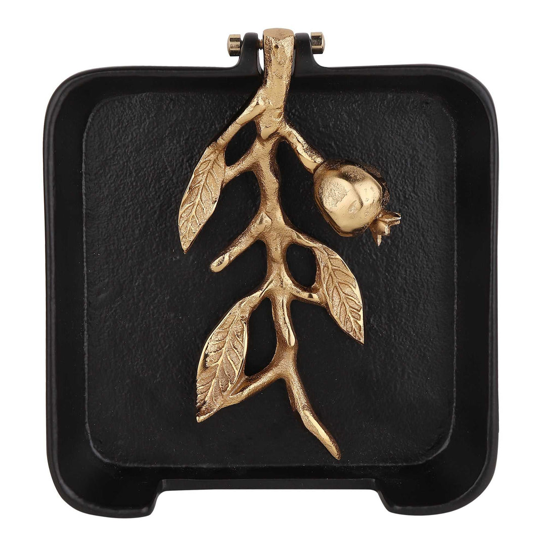Leafy Black Gold Tissue Haven | Nature-Inspired Organizer for Any Space