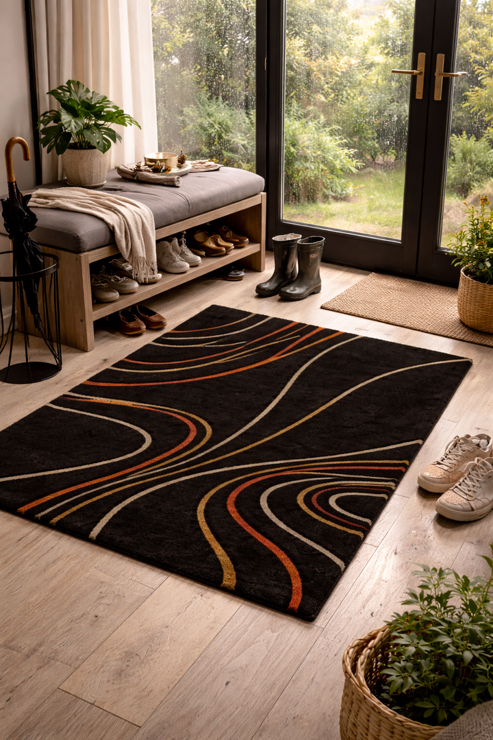 Riveting Ribbons Hand-Tufted Wool Viscose Door Mat