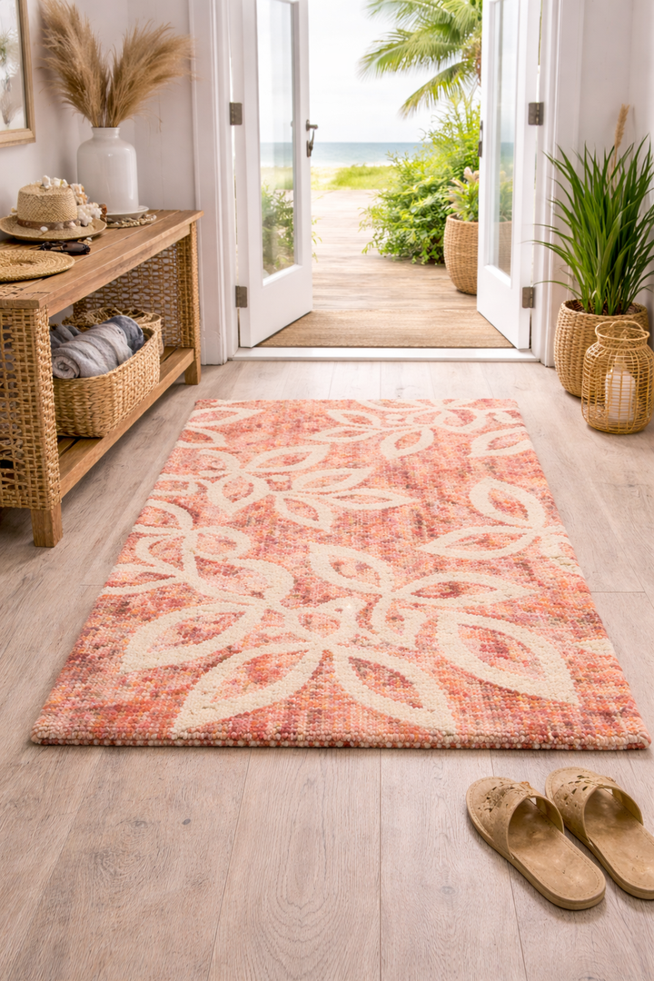 Indian Summer Hand-Tufted Wool Door Mat with Radiant Design