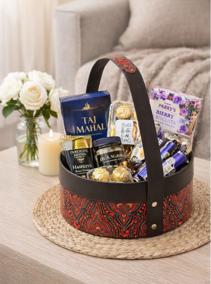 Versatile Round Basket for Stylish Gifting