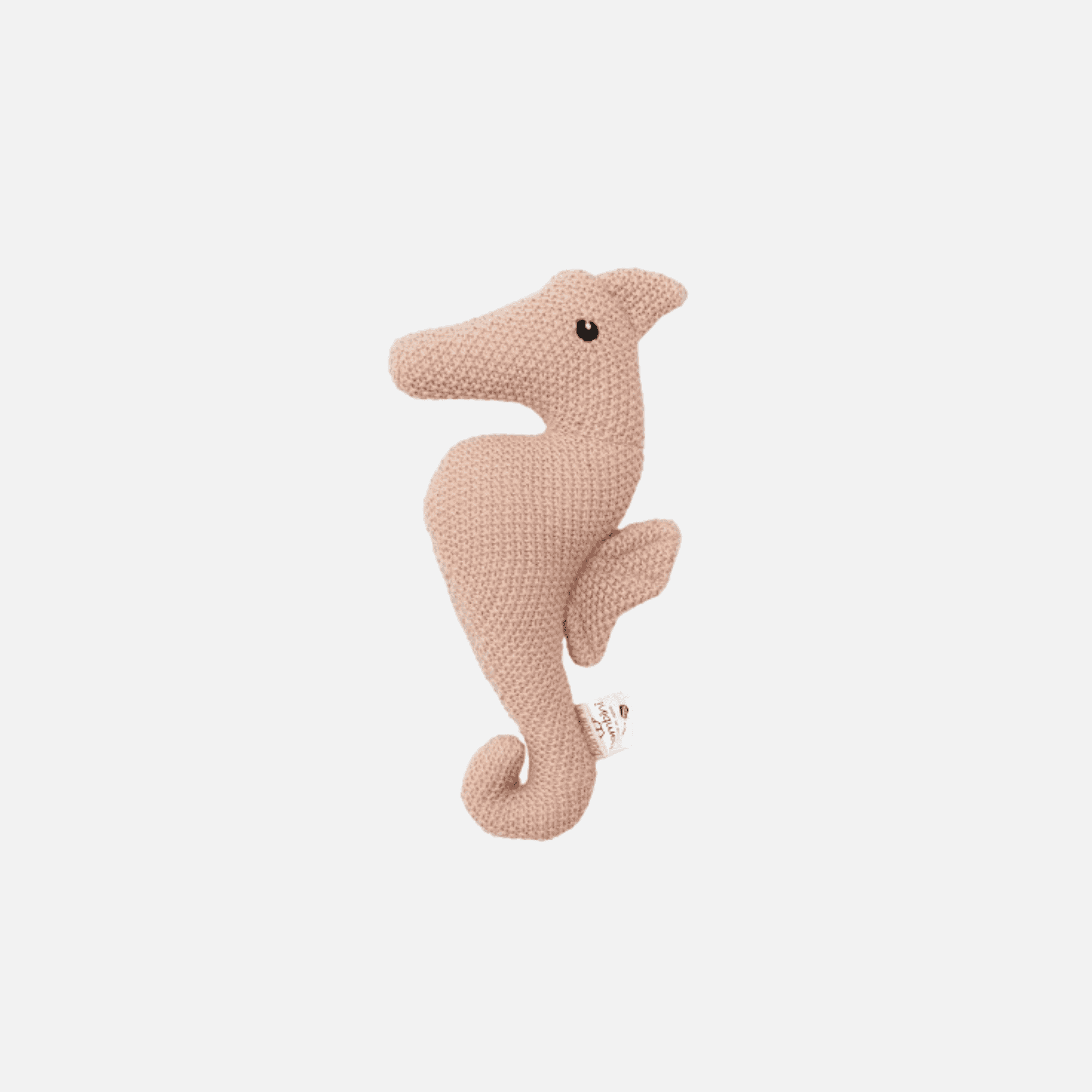 Luca the Soft Knitted Seahorse I Baby Pink Cotton Toy for Kids