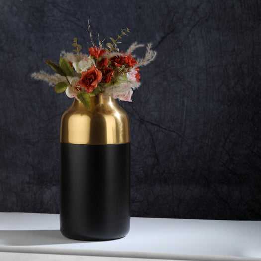 Deidra Petite Cylindrical Vase | Compact Brass Vase for Delicate Blooms