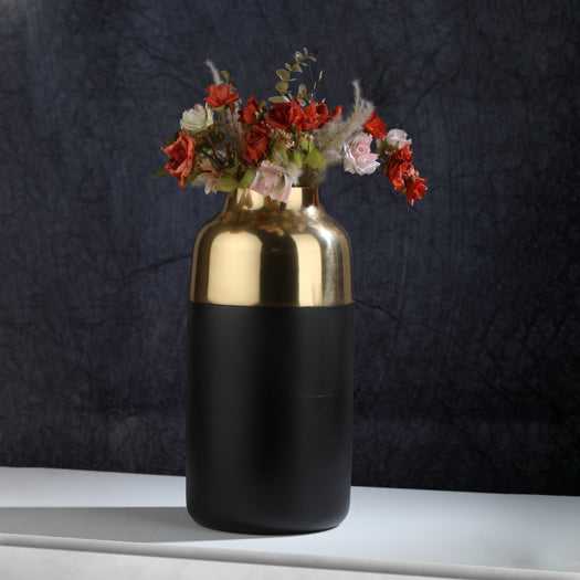 Deidra Cylindrical Grace Vase | Sleek Brass Vase for Modern Florals