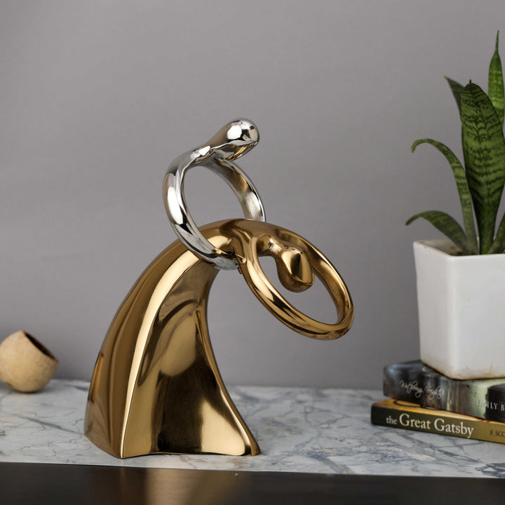 Dancing Couple Romance Figurine | Elegant Metal Art for Romantic Spaces