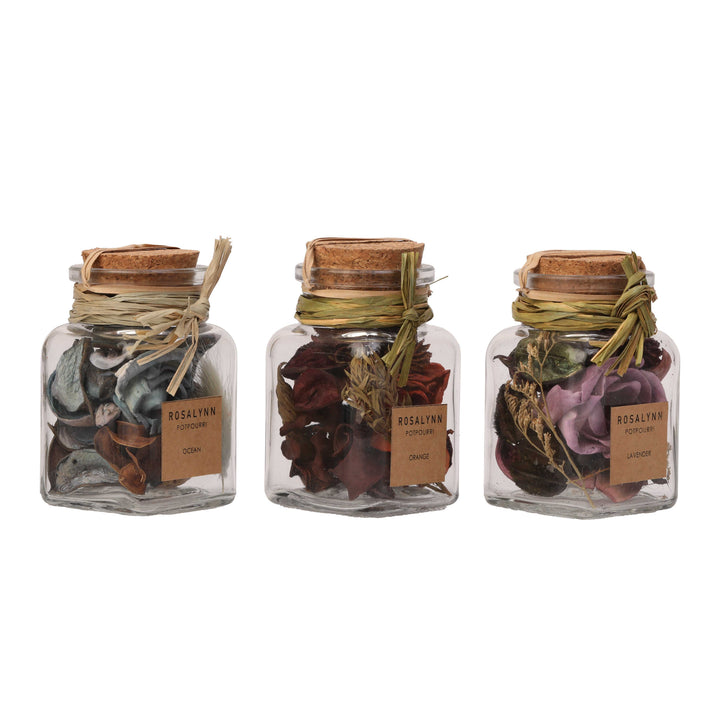 Lea Floral Potpourri Miniature | Lavender/Orange Trio for Cozy Ambiance