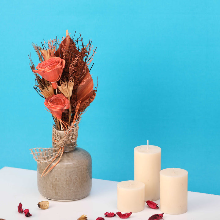 Lea Sunset Orange Warmth | Small Orange Floral for Cozy Ambiance