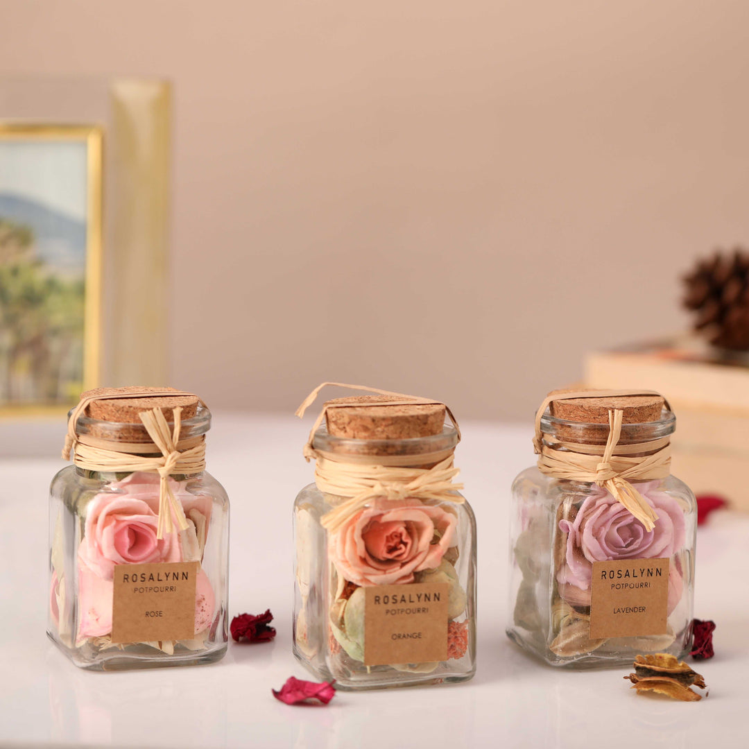 Lea Pastel Lilac Potpourri | Fusia/Lavender/Peach Set for Floral Charm