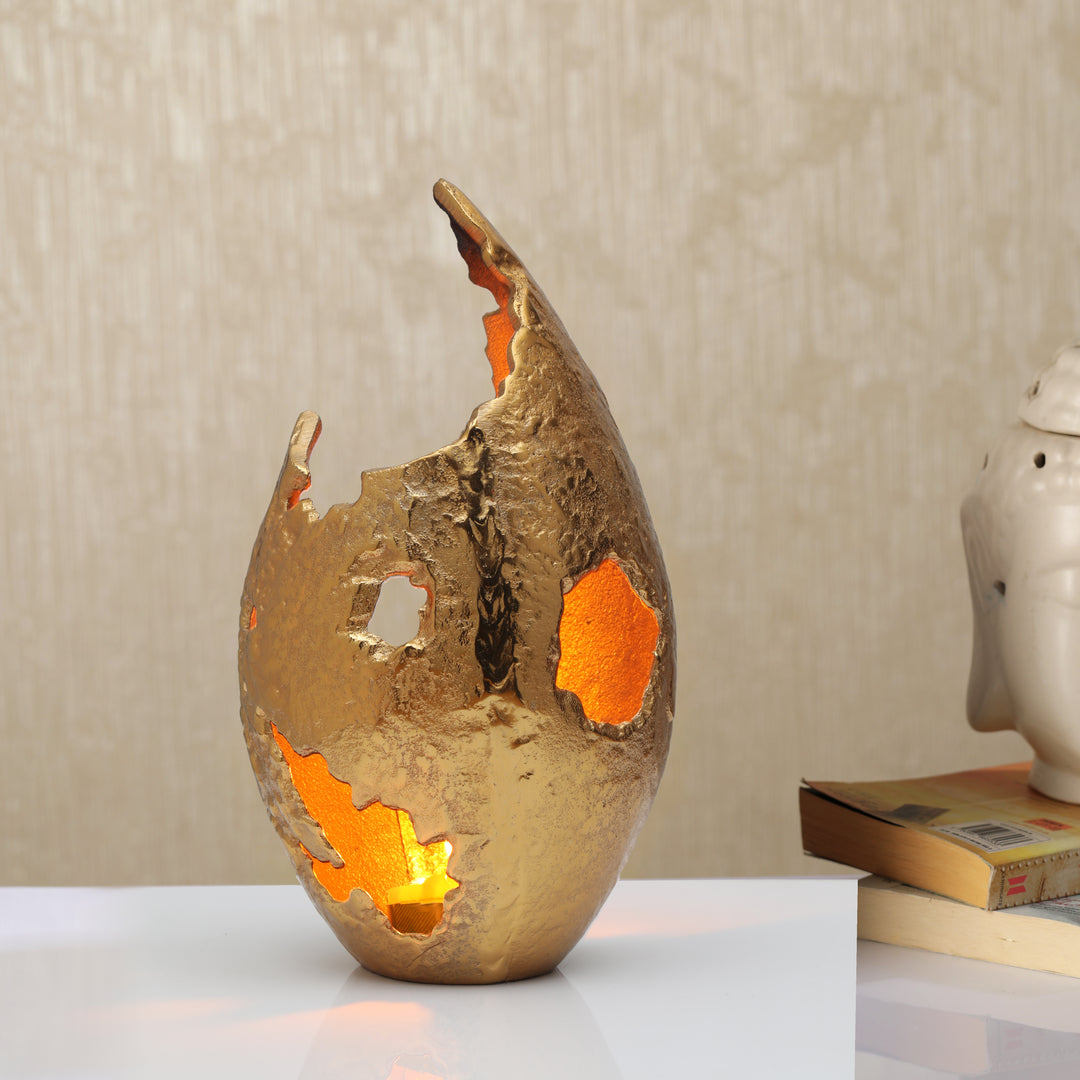 Broken Egg Candlelight Whimsy | Unique Candle Holder for Playful Decor
