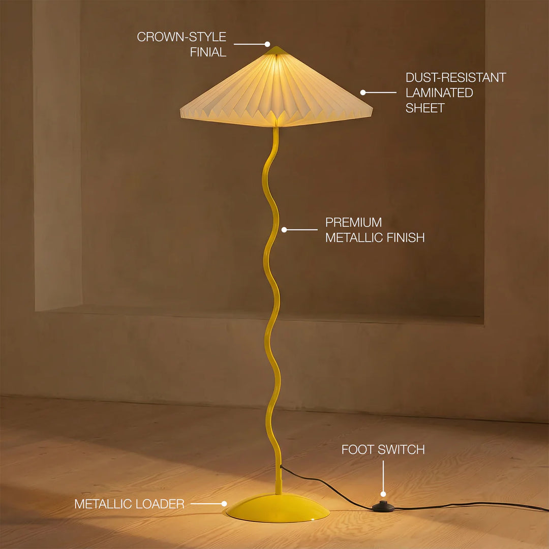 Expobazaar Wavy Floor Lamp Butter Yellow