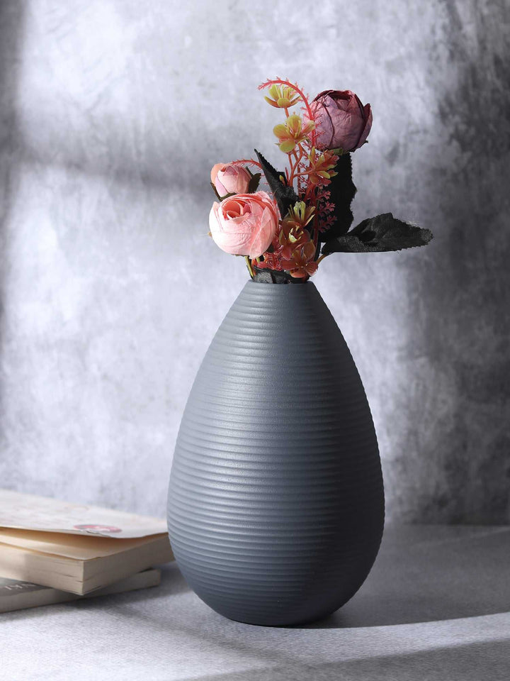 Klova Graphite Industrial Vase | Bold Ceramic for Modern Spaces