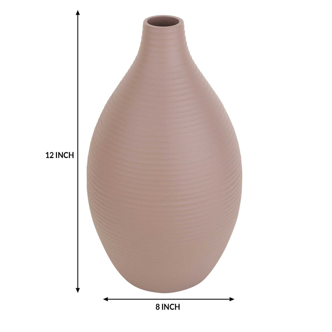 Vesera Pink Enamel Elegance | Glossy Pink Vase for Contemporary Decor