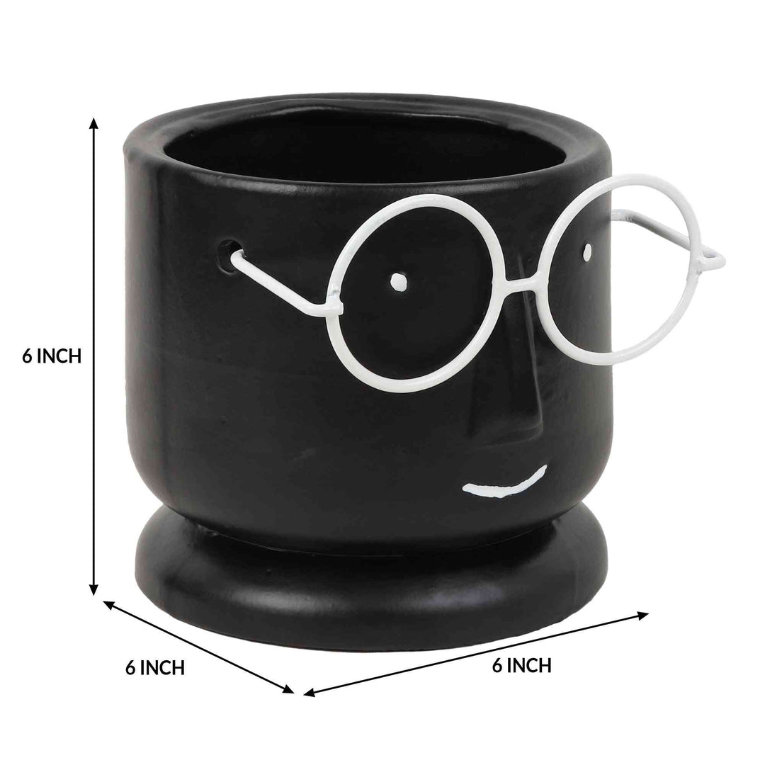 Mr. Spectacles Ceramic Planter | Whimsical Ceramic for Plant Lovers