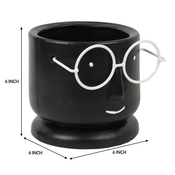 Mr. Spectacles Ceramic Planter | Whimsical Ceramic for Plant Lovers