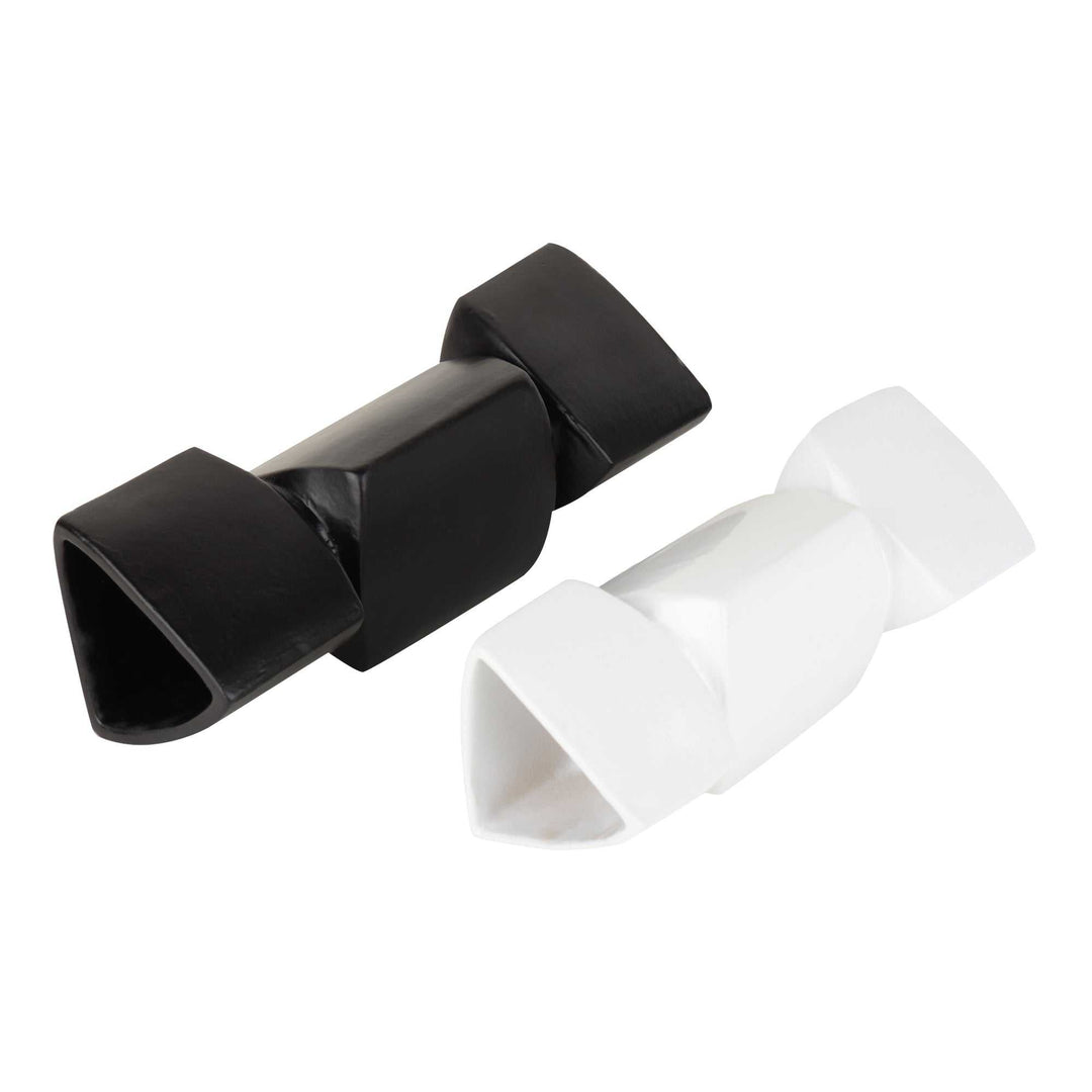 Verti Black & White Asymmetry Vase Set | Modern Ceramic Vases for Bold Decor