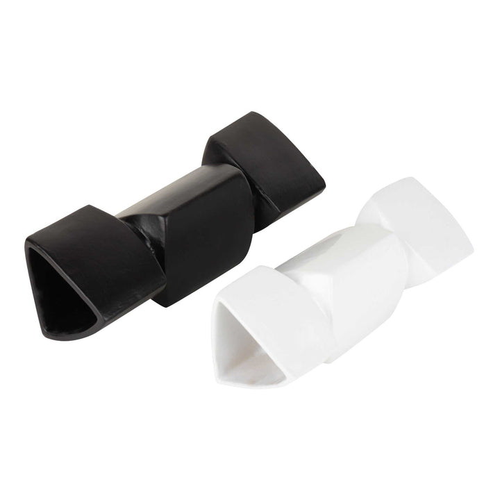 Verti Black & White Asymmetry Vase Set | Modern Ceramic Vases for Bold Decor