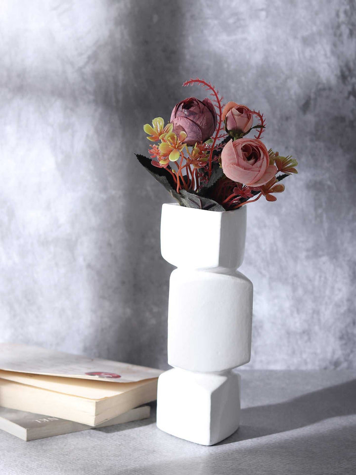 Verti Black & White Asymmetry Vase Set | Modern Ceramic Vases for Bold Decor