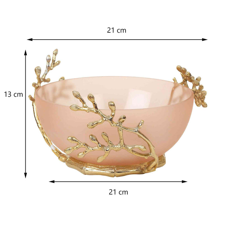 Vincent Artisanal Glass Bowl | Intricate Metalwork for Elegant Decor