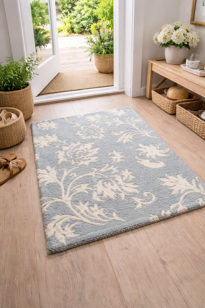 Floral Flair Door Mat – Wool Viscose